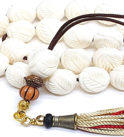Roloi Komboloi Camel Bone Worry Beads White 30cm