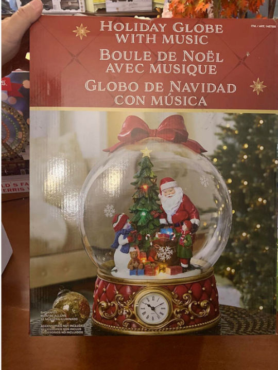 Beleuchtet Weihnachtliche Glas Figur mit Musik Deluxe Uhr