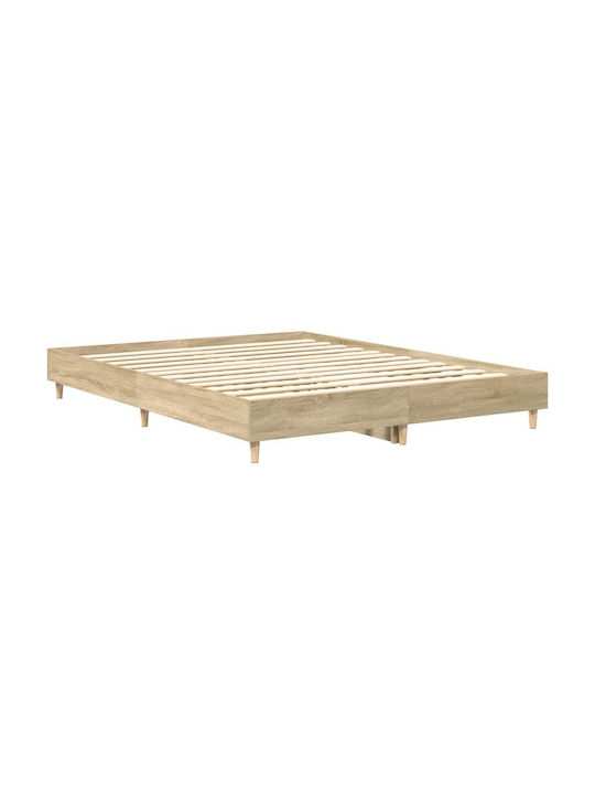 Vidaxl Bed Frame Without Mattress 150x200cm Engineered Wood 1 Pc Double Brown