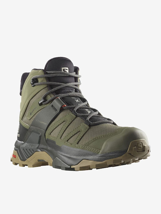 Salomon X Ultra 4 Men's Hiking Boots Waterproof with Gore-Tex Membrane Deep Lichen Green / Peat / Kelp