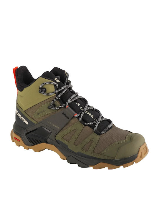 Salomon X Ultra 4 Men's Hiking Boots Waterproof with Gore-Tex Membrane Deep Lichen Green / Peat / Kelp