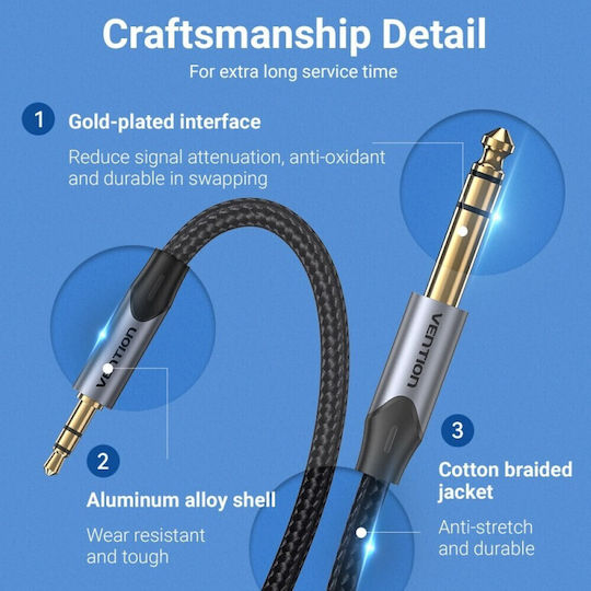 Vention Cable 6.3mm male - 3.5mm male 3m BAUHI