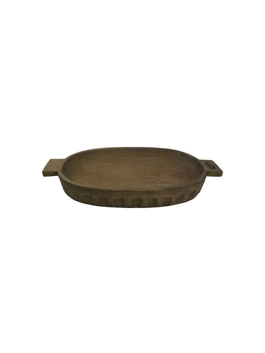 Nakaro Wood Πιατέλα Σερβιρίσματος Οβάλ Ξύλινη Καφέ 35x21εκ.
