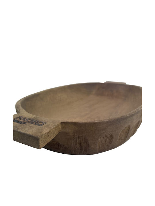 Nakaro Wood Πιατέλα Σερβιρίσματος Οβάλ Ξύλινη Καφέ 35x21εκ.