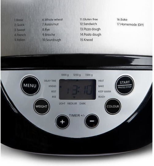 Mașină de făcut pâine XL – Domo – B3977 – 850 W – 17 programe – Ecran LCD
