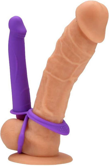 13.0cm Double Penetration Strap On Vibrator Purple Loving Joy