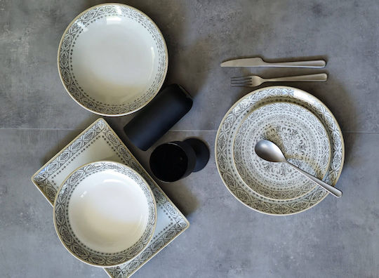 Oriana Ferelli Beige Porcelain Dinnerware Set 40pcs