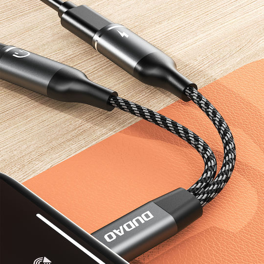 Dudao L13C+ Конвертор USB-C мъжки към USB-C 2x женски Сив 1бр