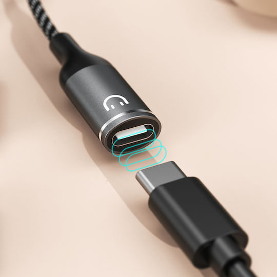 Dudao L13C+ Конвертор USB-C мъжки към USB-C 2x женски Сив 1бр