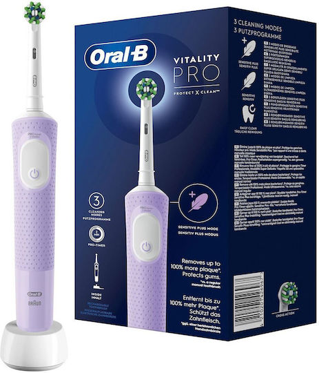 Oral-B Vitality Pro Protect X Clean Electric Toothbrush with Pressure Sensor Lilac Mist