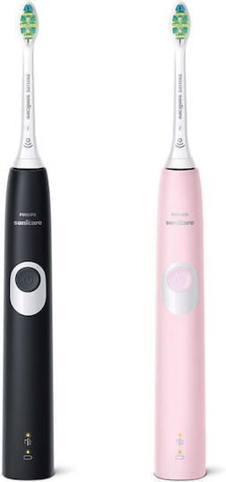 Philips Sonicare ProtectiveClean 4300 Elektrische Zahnbürste mit Drucksensor und Reisetasche Schwarz