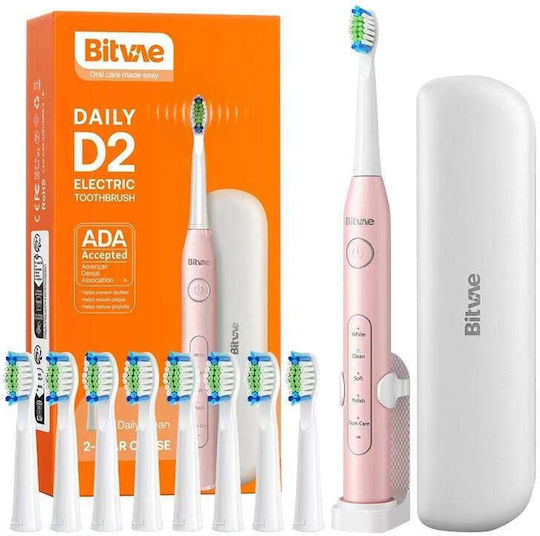 Bitvae D2 Electric Toothbrush with Timer Pink