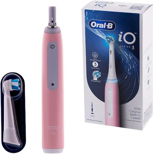 Oral-B iO Series 3 Elektrische Zahnbürste mit Drucksensor Blush Pink