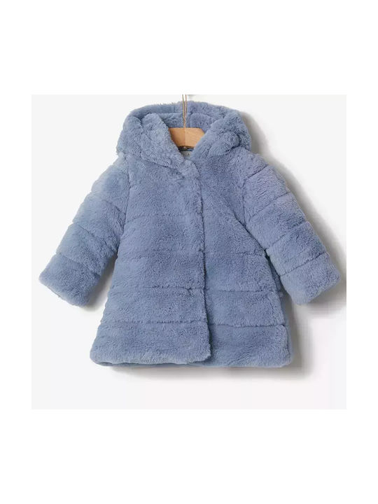 Yell Oh! Kids Fur Coat with Hood Blue