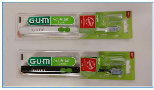GUM Activital Sonic Soft 4100 Periuță de dinți electrică Cu baterii Neagră