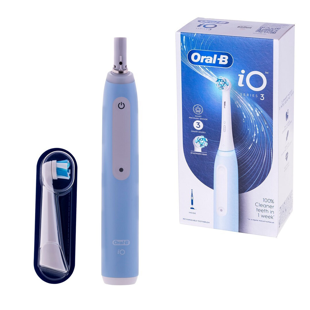 Oral-B iO Series 3 Ηλεκτρική Οδοντόβουρτσα με Αισθητήρα Πίεσης Ice Blue