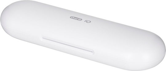 Oral-B Alabaster Series Io8 Periuță de dinți electrică cu Senzor de Presiune și Husă de Călătorie Albă