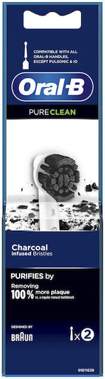 Oral-B Pure Clean Charcoal Electric Toothbrush Replacement Heads 799292 2pcs