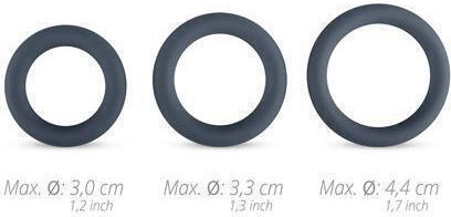 Boners Piece Cock Ring Set Grey