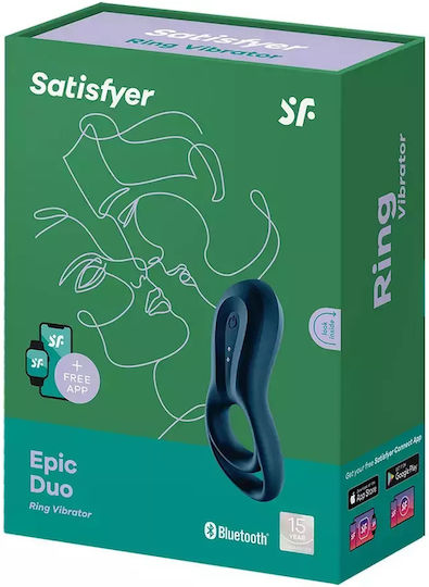 Satisfyer Epic Duo Δονούμενο Δαχτυλίδι Πέους Σιλικόνης Blue