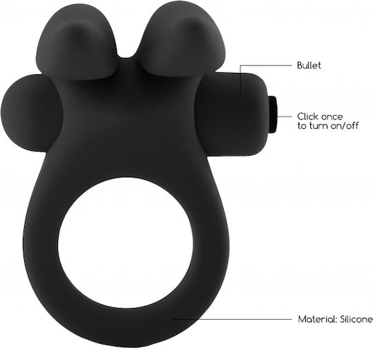 Shots Mjuze Bunny Cockring 3cm Black