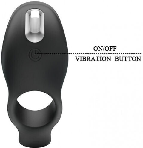 Pretty Love Vibration Penis Sleeve Cock Ring 7 Functions Black