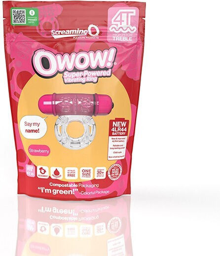High Intensity Vibrating Cock Ring - The Screaming O Vibrating Cock Ring 4t Owow Strawberry