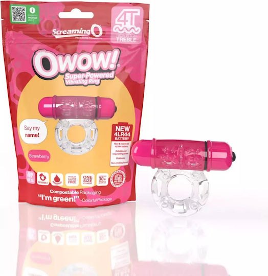 High Intensity Vibrating Cock Ring - The Screaming O Vibrating Cock Ring 4t Owow Strawberry
