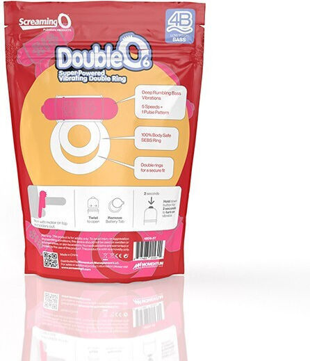 Double Vibrating Cock Ring - The Screaming O Vibrating Cock Ring 4b Double O 6 Strawberry