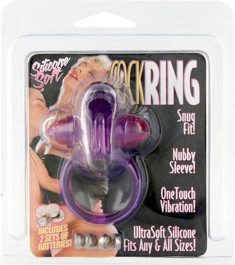 Seven Creations Ultra Soft Cock Ring Δονούμενο Δαχτυλίδι Πέους Σιλικόνης Μωβ
