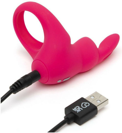 Happy Rabbit Cock Ring Δονούμενο Δαχτυλίδι Πέους Σιλικόνης Pink
