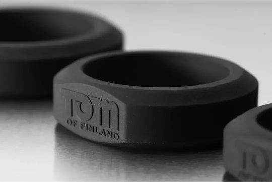 Tom of Finland 3 Piece Silicone Cock Ring Set Black 3pcs