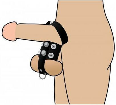 XR Cock Strap Ball Stretcher Ring Schwanz Metallisch Schwarz