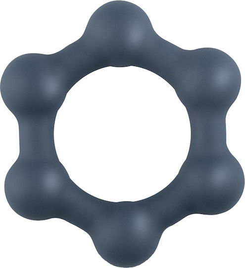 Boners Hexagon Cockring with Steel Balls Cock Ring Schwanz Silikon Blau