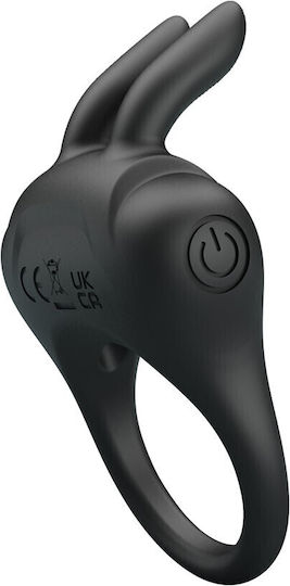 Pretty Love Davion Rabbit Vibrator Ring Vibrating Cock Ring Schwanz Silikon Schwarz