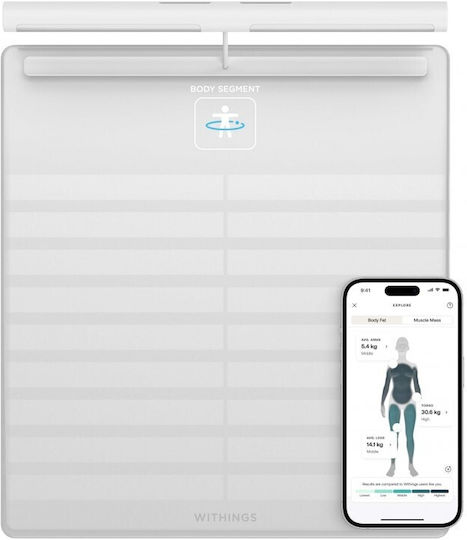 Withings Body Digital Bathroom Scale with Body Fat Counter White