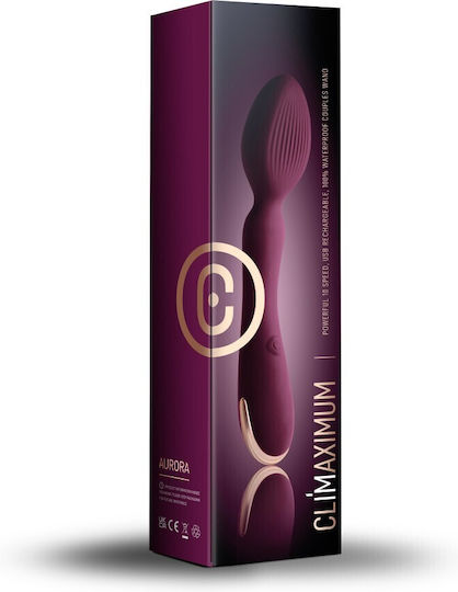 Rocks Off Aurora Vibrator Massage Wandvibrator 25cm Purple Gold