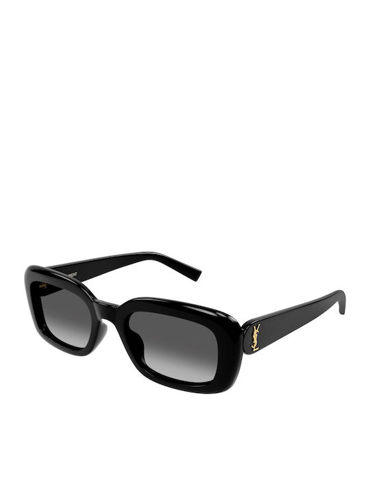 Ysl Women's Sunglasses with Black Plastic Frame and Black Gradient Lens