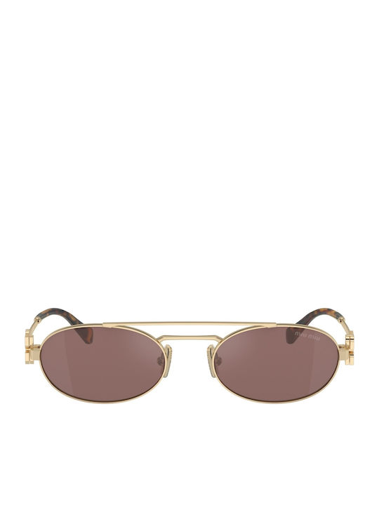 Unisex Sonnenbrillen mit Gold Metallischer Rahmen und Braune Spiegel Gläser