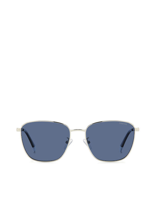 Polaroid Men's Sunglasses with Silver Metal Frame and Blue Polarized Lens PLD4159/G SX0/10