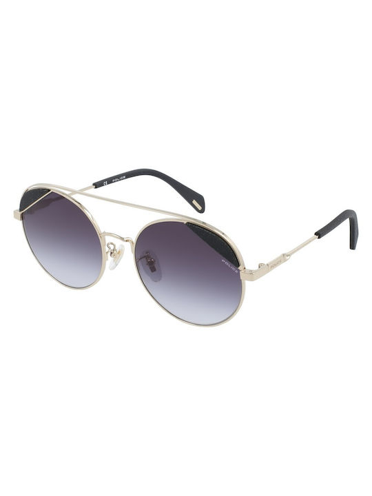 Police Moonbeam 1 Women's Sunglasses with Gold Metal Frame and Gray Gradient Lens SPLA94 0300