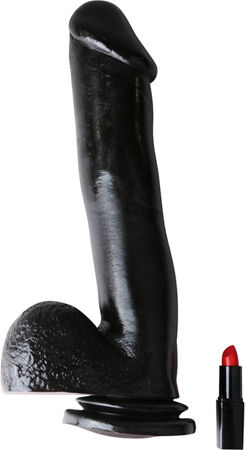 Basix Rubber Works Ρεαλιστικό Dildo με Όρχεις και Βεντούζα Μαύρο 30cm