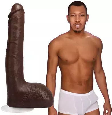 Doc Johnson Signature Cocks Ricky Johnson with Removable Vac-U-Lock Ρεαλιστικό Dildo με Όρχεις και Βεντούζα Καφέ 25cm