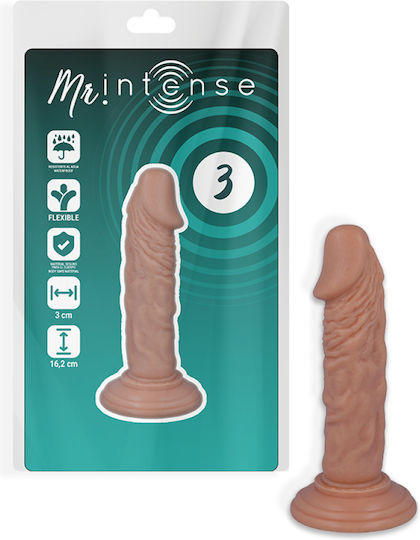 Intense Mr Intense Realistic Cock 3 Реалистично дилдо Със смукателна чашка Ванилия 16.2см