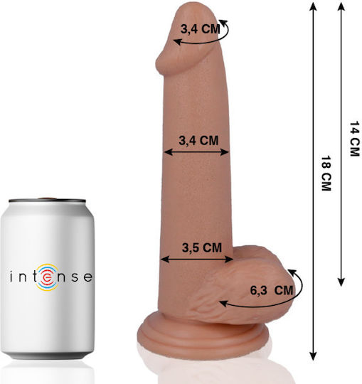 Intense Mr Intense Realistic Cock 10 Glass Dildo with Balls and Suction Cup Flesh 18cm
