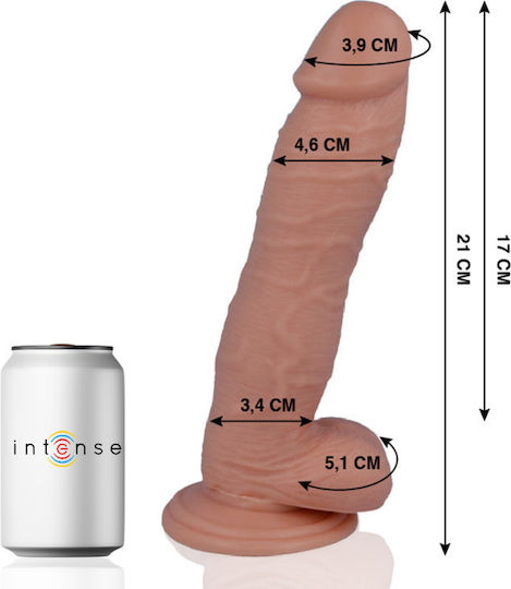 Intense Mr Intense Realistic Cock 24 Glass Dildo with Balls and Suction Cup Flesh 21cm