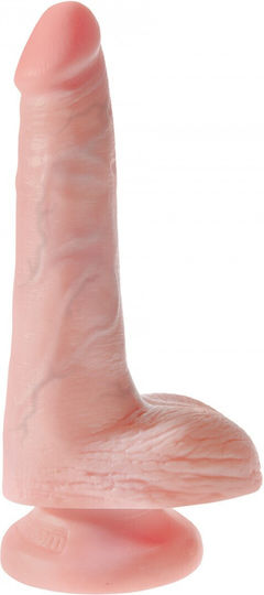 King Cock Ρεαλιστικό Dildo με Όρχεις και Βεντούζα Light 15cm