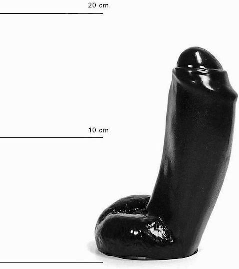 All Black Dong Realistic Ρεαλιστικό Dildo με Όρχεις Μαύρο 18cm