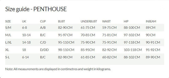 Penthouse Open Secret Thong Μαύρο