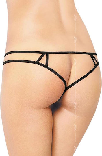 Softline Șir De Caractere Negru Cu Floare Roz 2448 Chiloței Sexy Femei Șir De Caractere Auto Cu Dantelă Neagră